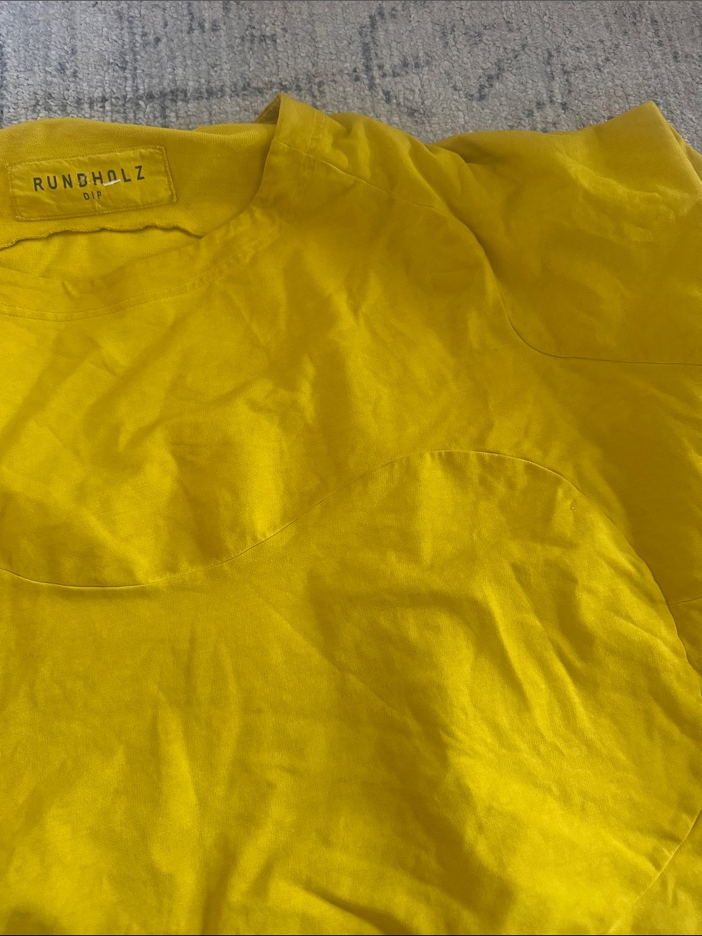 Rundholz Yellow Crop Top with Crew Neck - Picture 3 of 4
